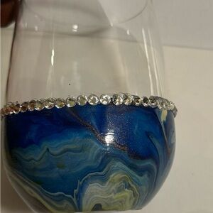 Marble Bedazzled Wine Glass